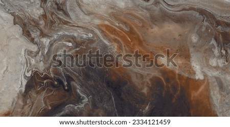 Abstract fluid art background copper colors. Liquid marble. Acrylic painting on canvas with brown lines and gradient. Alcohol ink backdrop with glitter wavy pattern. Royalty-Free Stock Photo #2334121459