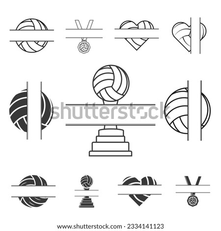 Volleyball Monogram Bundle, Volleyball Monogram Vector, Volleyball Logo Bundle, Sports Monogram Bundle, Sports Logo Bundle, Sports Logo illustration, illustration Clip Art, vector, silhouette, Sports 