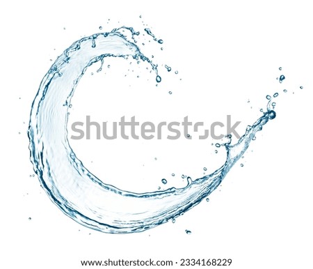 Water splash forming a circle isolated on white background    