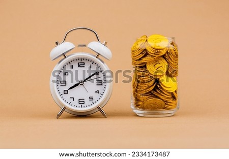 gold in glass jar gold savings in glass jar valuable assets Financial loan and investment. Gold stocks. Gold market