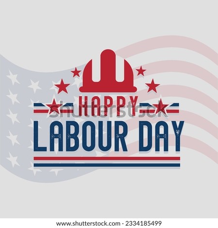 Happy Labor Day banner. Design template. American flag Vector illustration