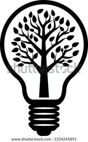 Eco light bulb with tree inside icon vector illustration icon flat style isolate on background