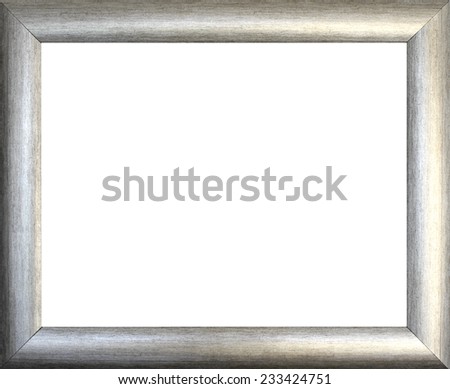 Plain silver  picture frame isolated on white background