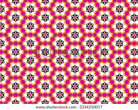 A hand drawing pattern made of yellow pink white and black