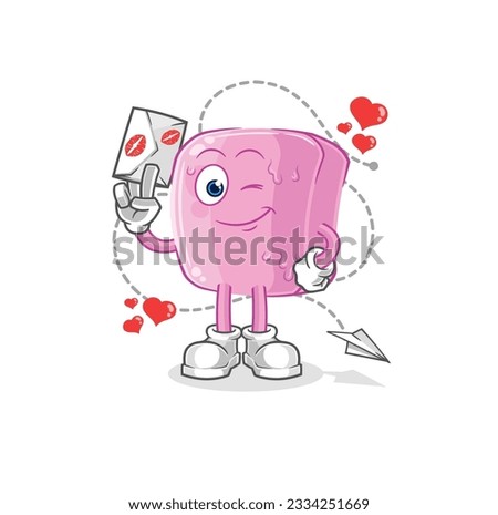 the nail hold love letter illustration. character vector