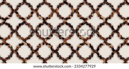 3d ceiling and wall decoration image. Wooden colorful geometric islamic pattern. Decorative background motif for your designs.
