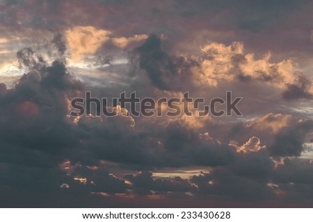 Picture of a dramatic cloudscape in the dawn.