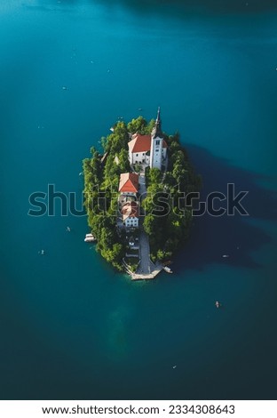 Lake bled in slovenia beautiful Royalty-Free Stock Photo #2334308643