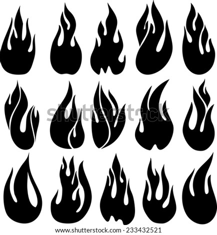 Set of black fires