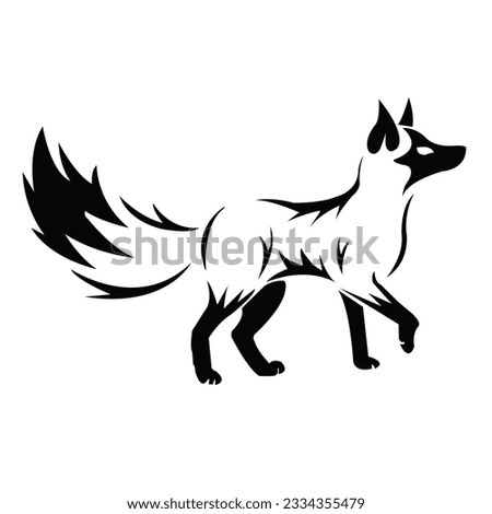 Fox logo, fox vector illustration, cute Design.