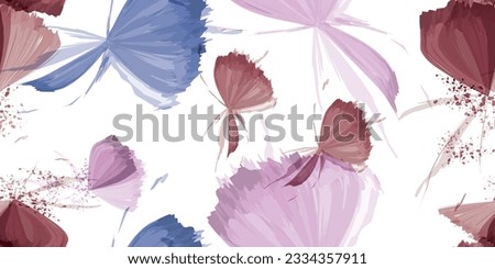 Hand drawn watercolor pattern. Seamless creative abstract leaf texture. Trendy fabric prints. Botanical summer fashion. Vector illustration Royalty-Free Stock Photo #2334357911