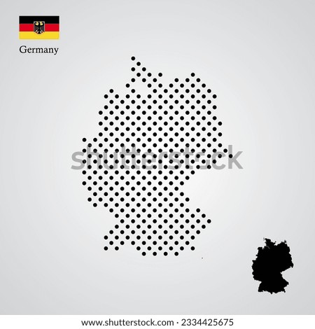 vector illustration of Germany map silhouette halftone style