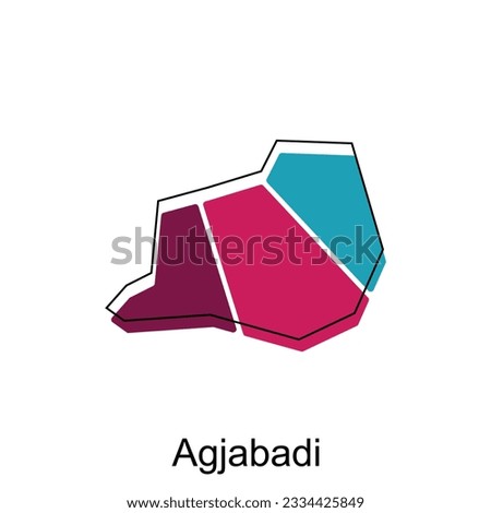 map of Agjabadi vector design template, national borders and important cities illustration on white background