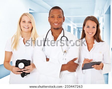 Team of young medical professionals.