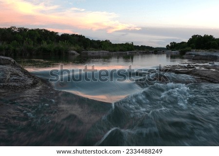 Evening water rapid on Llano River.