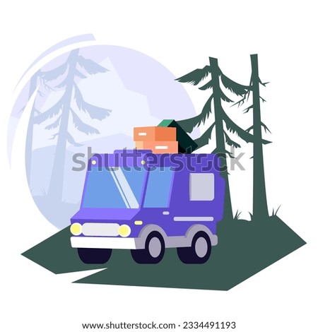 Travel and transport concept. Tourism business infographic element. Road trip. Vacation travel concept. Vector illustration