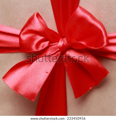 Vintage gift box (package) with lovely red bow