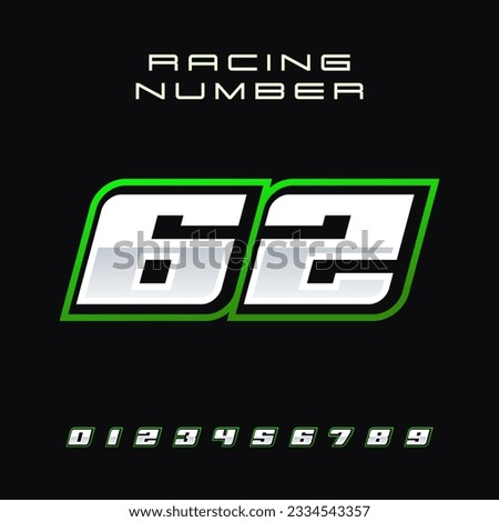 Racing Number Vector Design Template