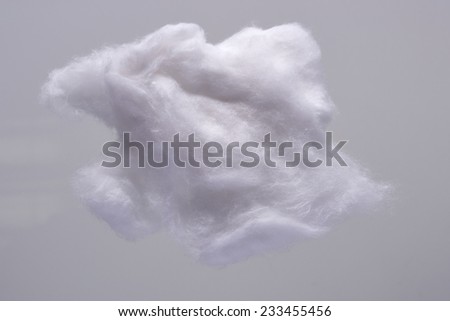 Cotton Wool Cloud isolated in Grey Background. Clouds Made of Real Cotton