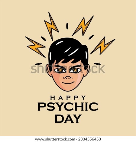 flat psychic day poster template vector Royalty-Free Stock Photo #2334556453