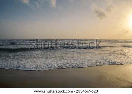 The beach photo in the evening