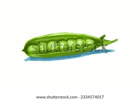 green peas water color vector Royalty-Free Stock Photo #2334574017