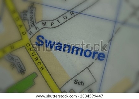 Swanmore near Southampton in Hampshire, England, UK atlas map town name tilt-shift