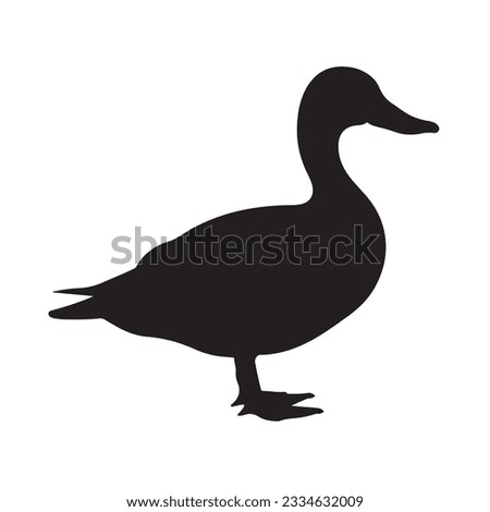duck silhouette isolated on white vector