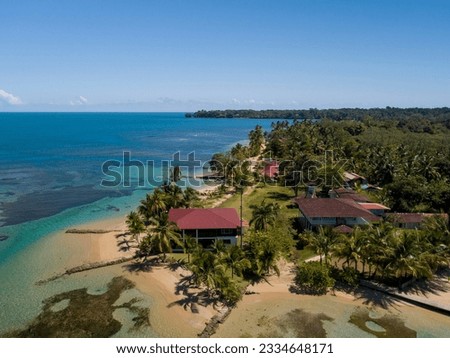 Aerial view of Boca del Drago, Bocas del Toro, Panama - stock photo