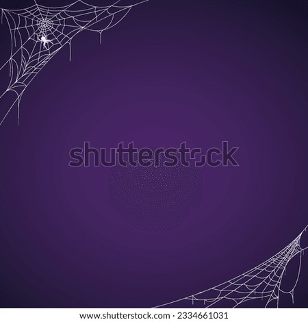 Spider and cobweb background. The scary of the Halloween symbol on purple background. vector illustration. Royalty-Free Stock Photo #2334661031