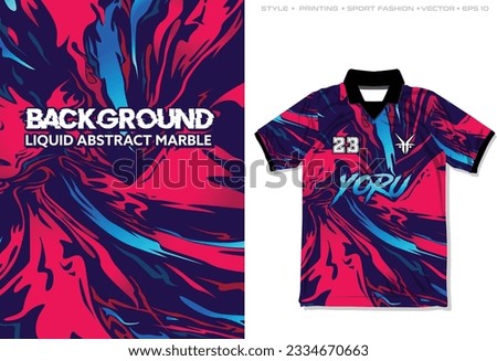 Sublimation jersey design marble abstract blue red paint vector pattern liquid aqua illustration lava brush background Royalty-Free Stock Photo #2334670663