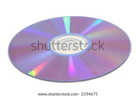 cd back with light reflections isolated over white