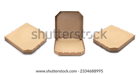 collection of various  pizza box on white background Royalty-Free Stock Photo #2334688995