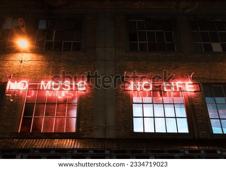 neon on the old wall 