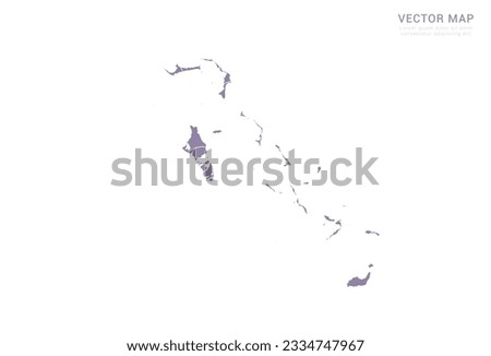 Vector purple map of The Bahamas isolated on white background.
