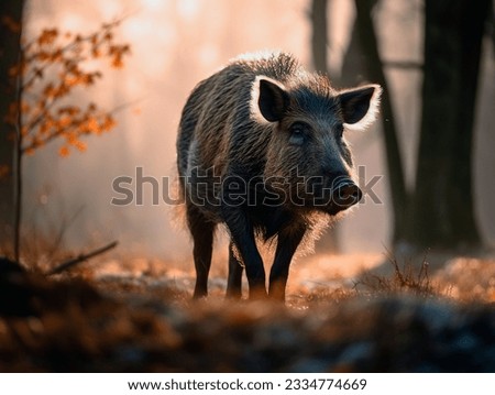 wild boar in the wild and in freedom Royalty-Free Stock Photo #2334774669