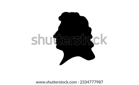Christiaan Huygens silhouette, high quality vector