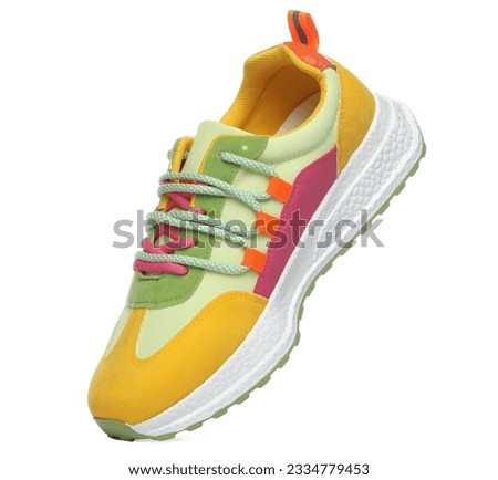 One stylish colorful sneaker isolated on white Royalty-Free Stock Photo #2334779453