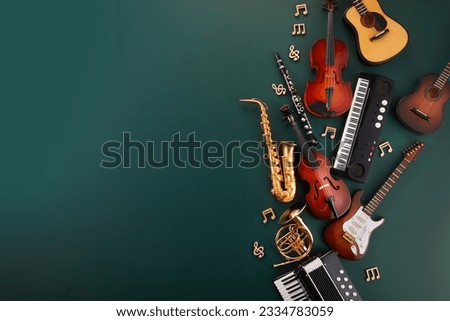 Back to music school concept. Music lesson school education concept, Royalty-Free Stock Photo #2334783059
