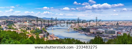 Panorama of Budapest - the capital of Hungary Royalty-Free Stock Photo #233483275