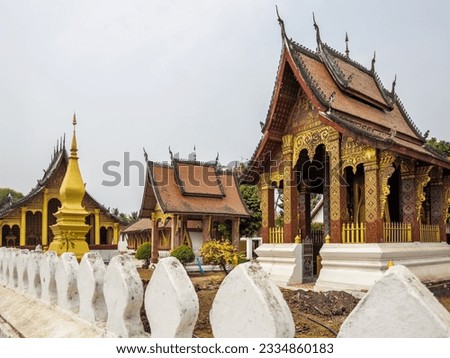 Wat Sensoukharam also known as Wat Sene Souk Haram is a Buddhist temple located in Luang Phrabang, Laos. Royalty-Free Stock Photo #2334860183