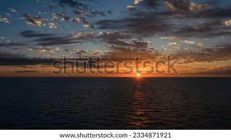 Sunset at sea in the Caribbean