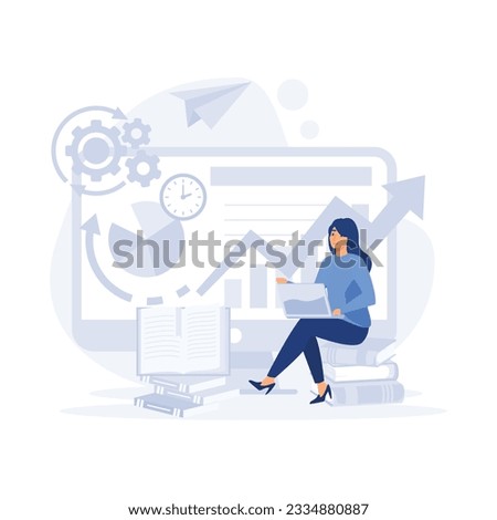 Data driven business concept, comprehensive strategy, new economic model, reliable decision making, flat vector modern illustration  Royalty-Free Stock Photo #2334880887