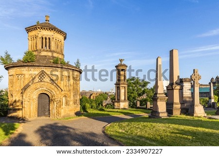 The Glasgow Necropolis. A victorian garden cemetery adjacent to Glasgow Cathedral. Royalty-Free Stock Photo #2334907227