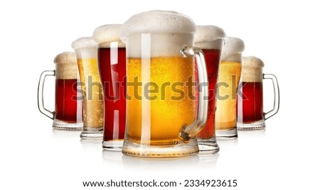 Lots of beer isolated on a white background