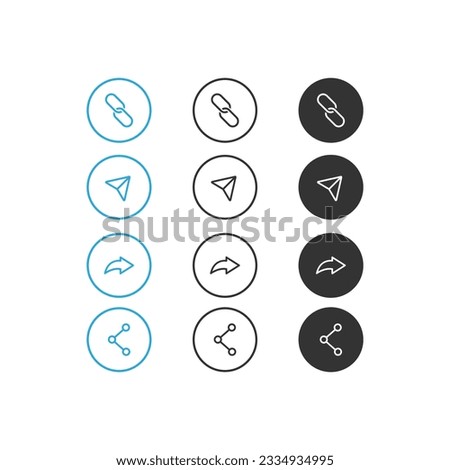 Set Of Share Button Icon Vector Design.
