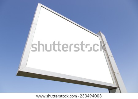 Advetisement or Ad billboard with blue sky 