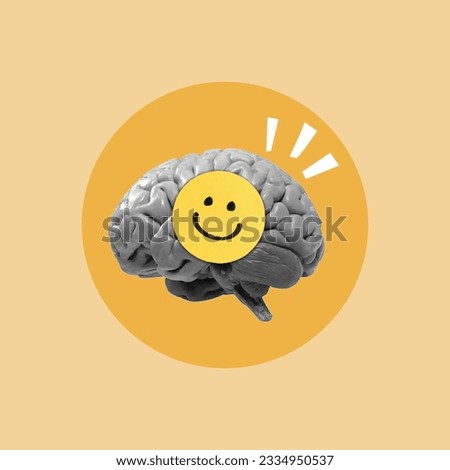 happy brain, healthy brain, mental health, example of good mental health, brain, mental education, brain representation, self well-being, inner well-being Royalty-Free Stock Photo #2334950537