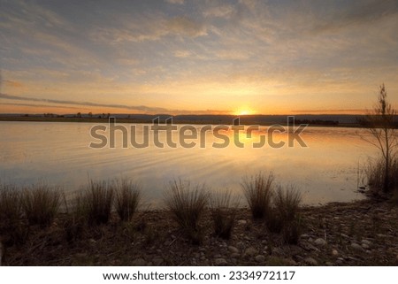 Sunset across Duralia Lake in Penrith, NSW Australia