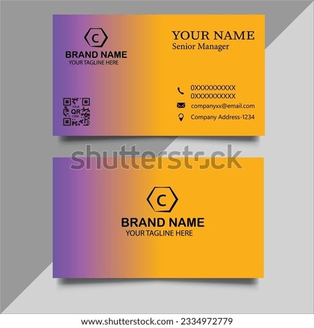 Free vector modern black and dark purple business card design